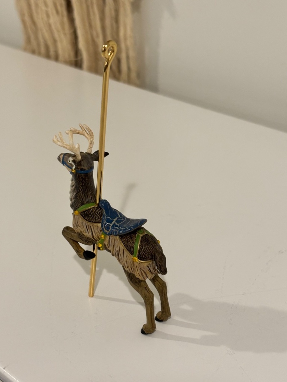 Vintage HALLMARK KEEPSAKE Prancing Reindeer Carousel Ride Christmas Ornament - Picture 6 of 12